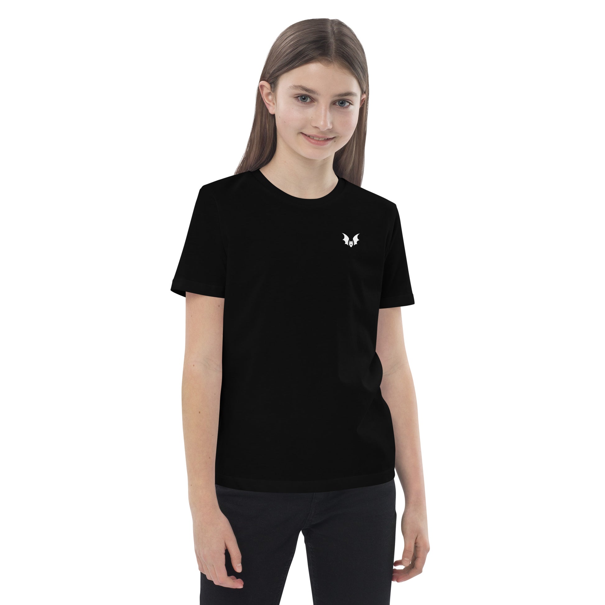 t-shirt noir pour enfant en coton bio batatiz