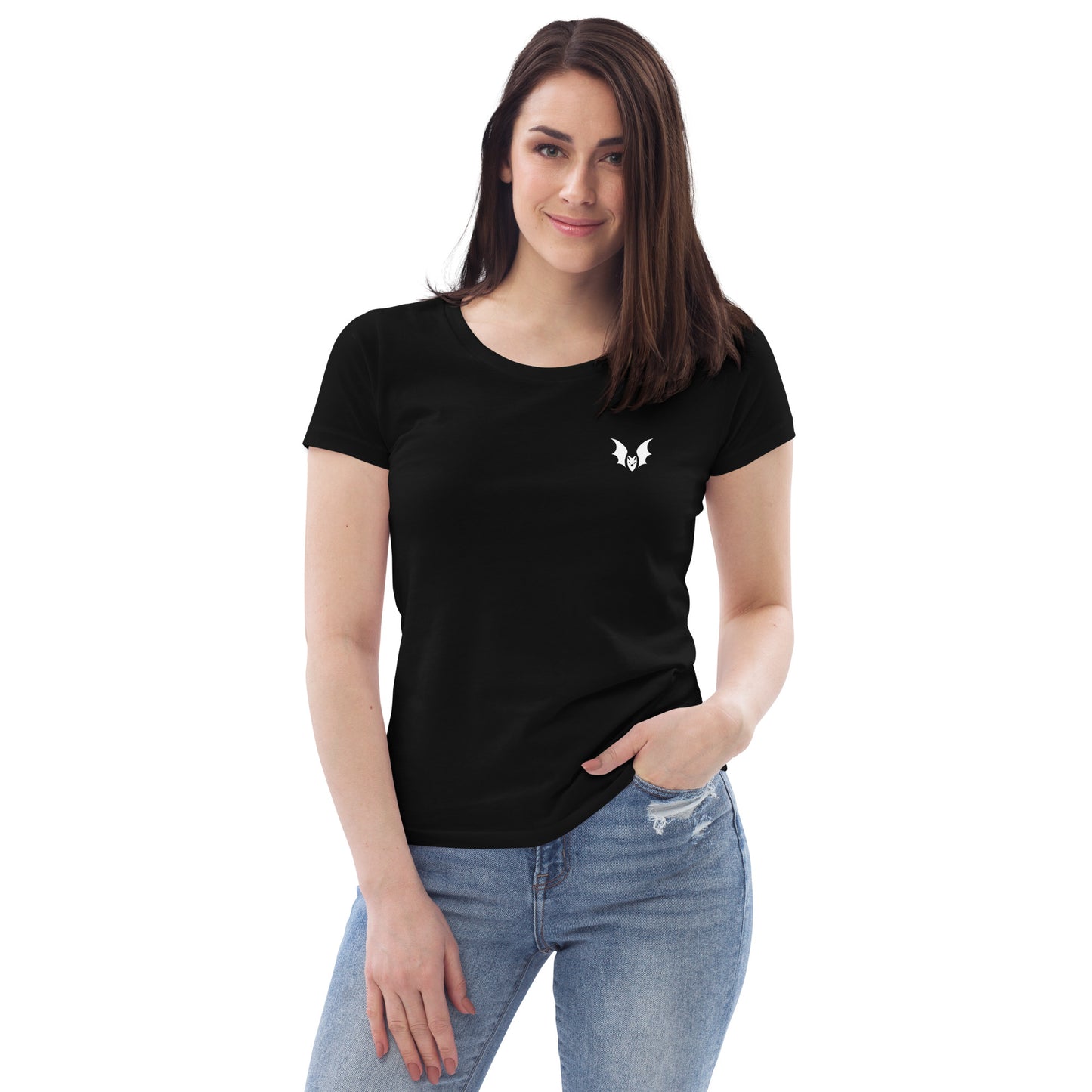 t-shirt noir pour femme en coton bio batatiz